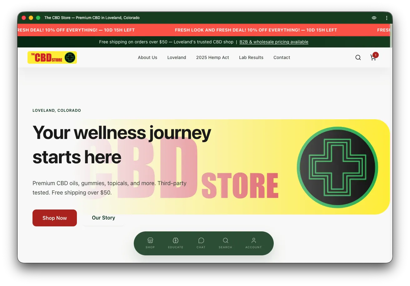 The CBD Store — Built with RUN1T
